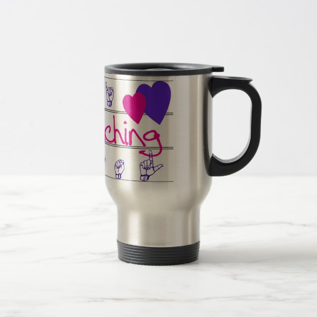 Mug De Voyage J'aime enseigner l'ASL (Droit)