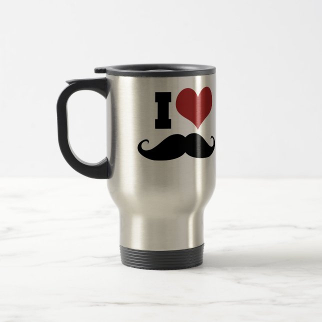 Mug De Voyage J'aime la moustache (Gauche)
