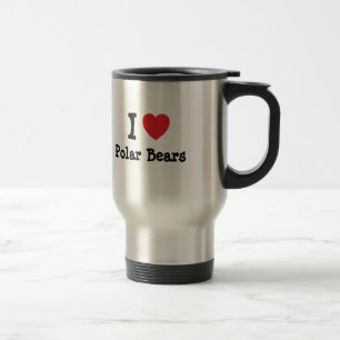 Mug De Voyage J'aime le coeur des ours polaires personnalisé