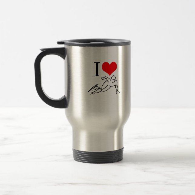 Mug De Voyage J'aime le patinage de vitesse (Gauche)