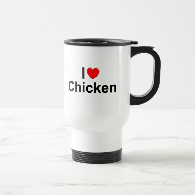 Mug De Voyage J'aime le poulet (de coeur) (Droite)