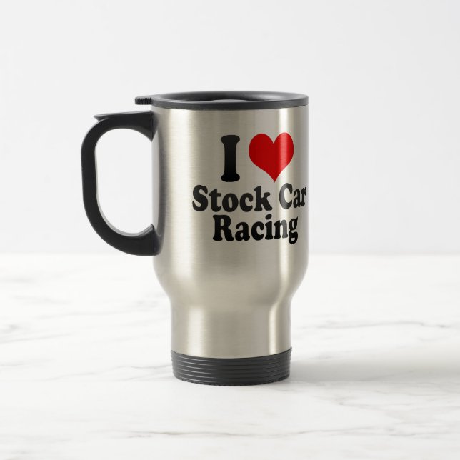 Mug De Voyage J'aime les courses d'automobiles courantes (Gauche)
