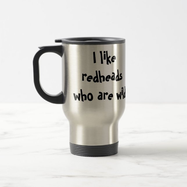 Mug De Voyage J'aime les femelles rousses blooded chaudes (Gauche)