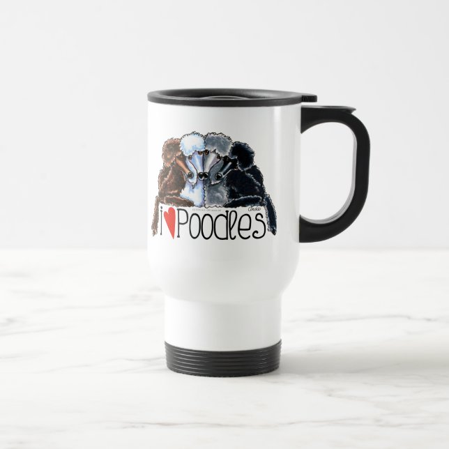 Mug De Voyage J'Aime Les Poodles (Droite)