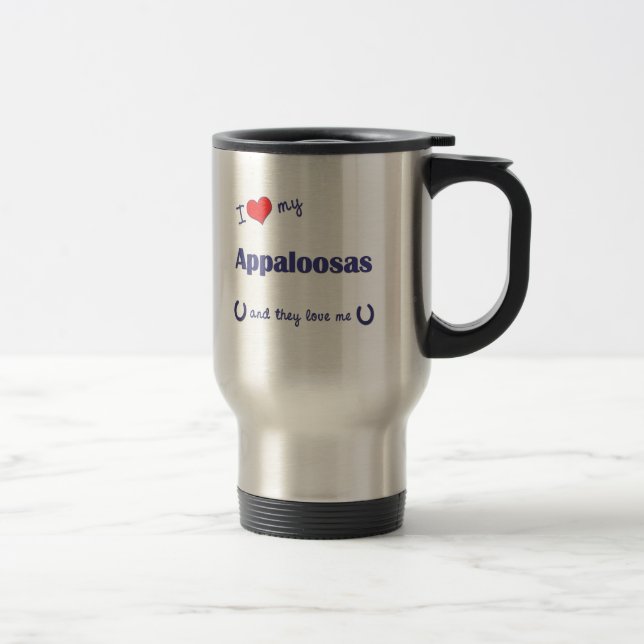 Mug De Voyage J'aime mes Appaloosas (les chevaux multiples) (Droit)