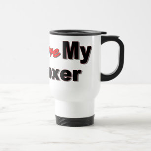 Mug De Voyage J'aime mes marchandises de chien de boxeur