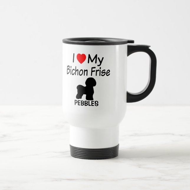 Mug De Voyage J'Aime Mon Bichon Frise Dog (Droite)