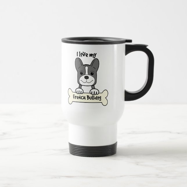 Mug De Voyage J'aime mon bouledogue français (Droite)