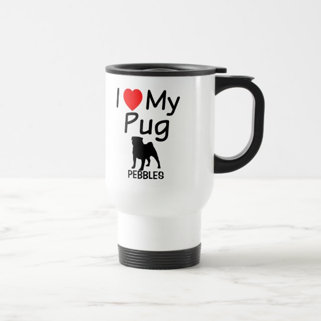 Mug De Voyage J'aime mon Carlin (Droite)