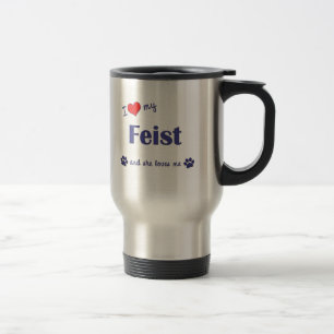 Mug De Voyage J'aime mon Feist (le chien femelle)
