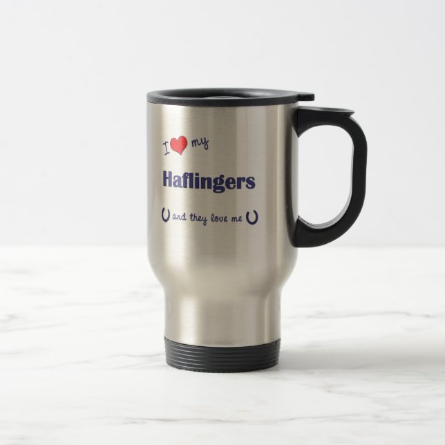 Mug De Voyage J'aime mon Haflingers (les chevaux multiples) (Droit)