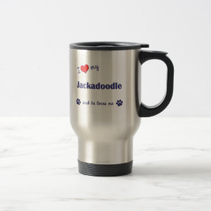 Mug De Voyage J'aime mon Jackadoodle (le chien masculin)