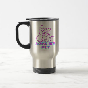 MUG DE VOYAGE J'AIME MON PETIT CHAT ROSE
