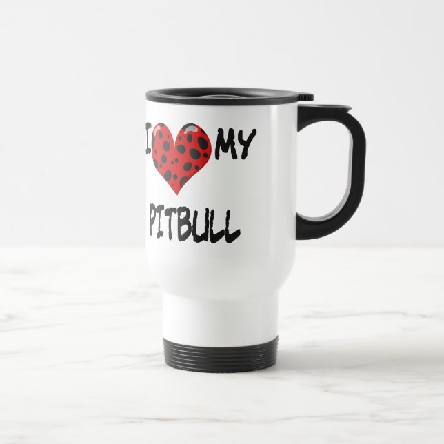 Mug De Voyage J'aime mon Pitbull (Droite)