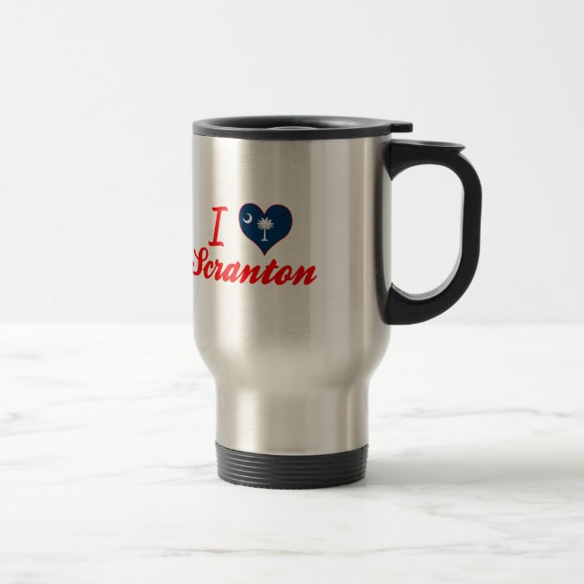 Mug De Voyage J'aime Scranton, la Caroline du Sud (Droit)