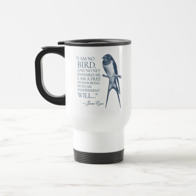 Mug De Voyage Jane Eyre - Je ne suis pas un oiseau - hirondelle (Gauche)