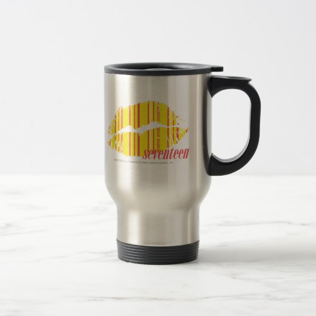 Mug De Voyage Jaune mince de rayures (Droit)