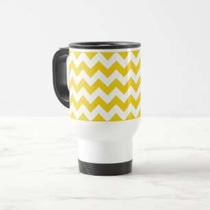 Mug De Voyage Jaune Zigzag, Jaune Chevron, Motif géométrique