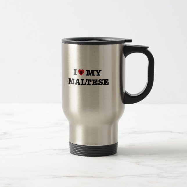 Mug De Voyage J'Coeur Mon Maltais (Droit)
