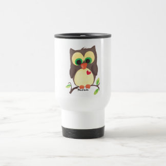 Mug De Voyage "Je porte mon coeur café sur mon hibou" pour aller