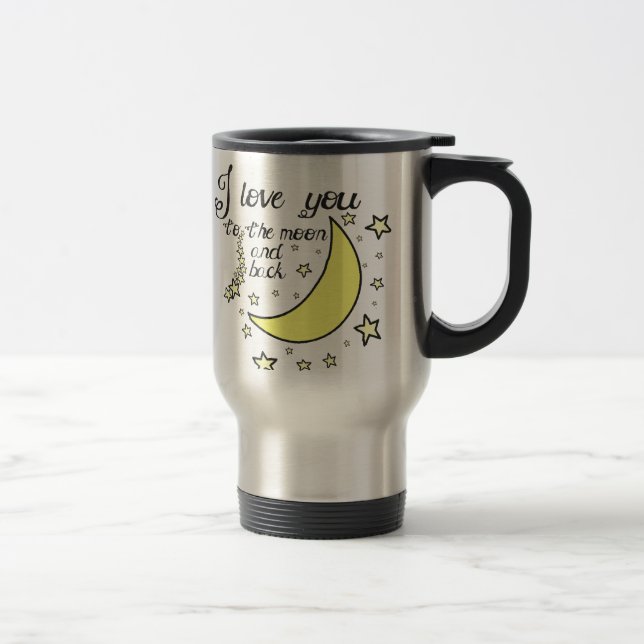Mug De Voyage Je t'aime à la lune et au dos (Droit)