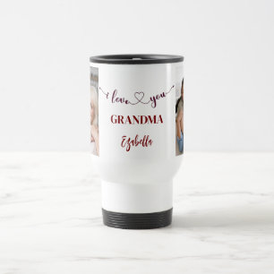 Mug De Voyage Je t'aime grand-mère Deux photos et cœur