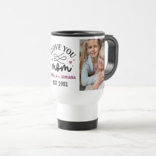 Mug De Voyage Je t'aime Maman Écriture Élégante 2 Collage Phot