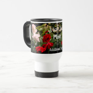 Mug De Voyage Je t'aime Maman Roses trempés Personnalisé
