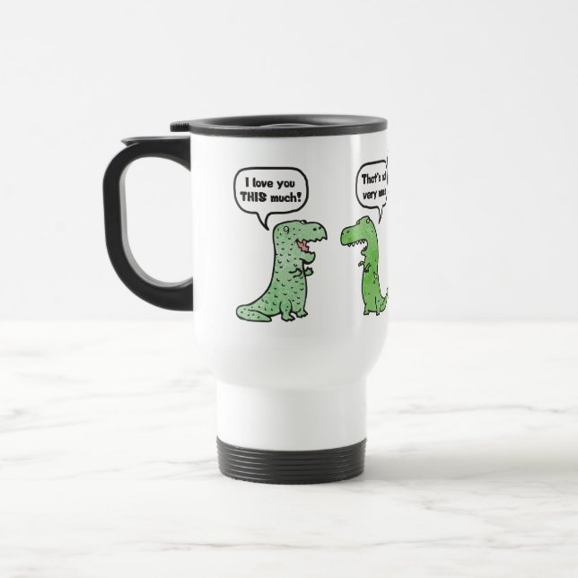 Mug De Voyage Je t'aime tellement (T-Rex) (Gauche)