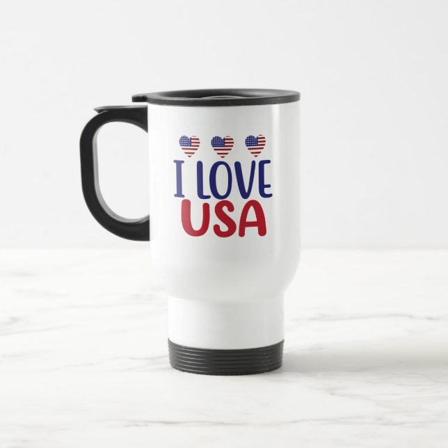 Mug De Voyage Je t'aime USA (Gauche)