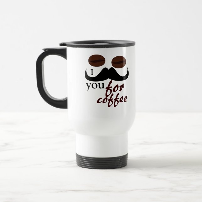 Mug De Voyage Je vous moustache pour le café voyage mustache (Gauche)