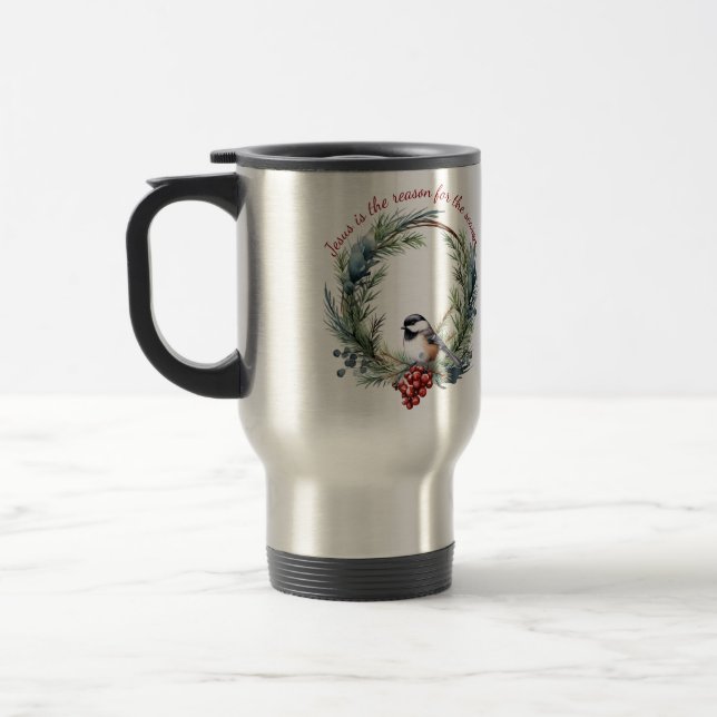 Mug De Voyage JÉSUS EST LA RAISON DE LA SAISON Citation de Noël (Gauche)