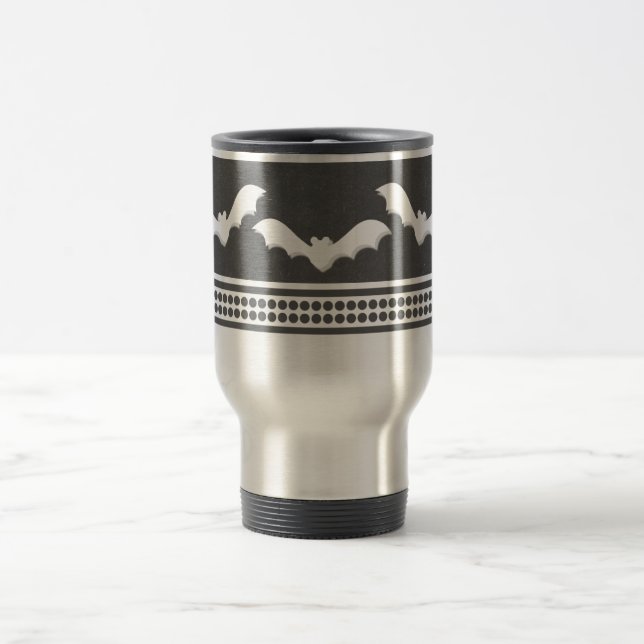 Mug De Voyage Jetée Batty Halloween Mug, gris foncé (Centre)