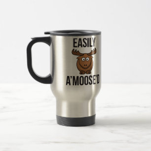 Mug De Voyage Jeu animal d'orignal facile à apaiser