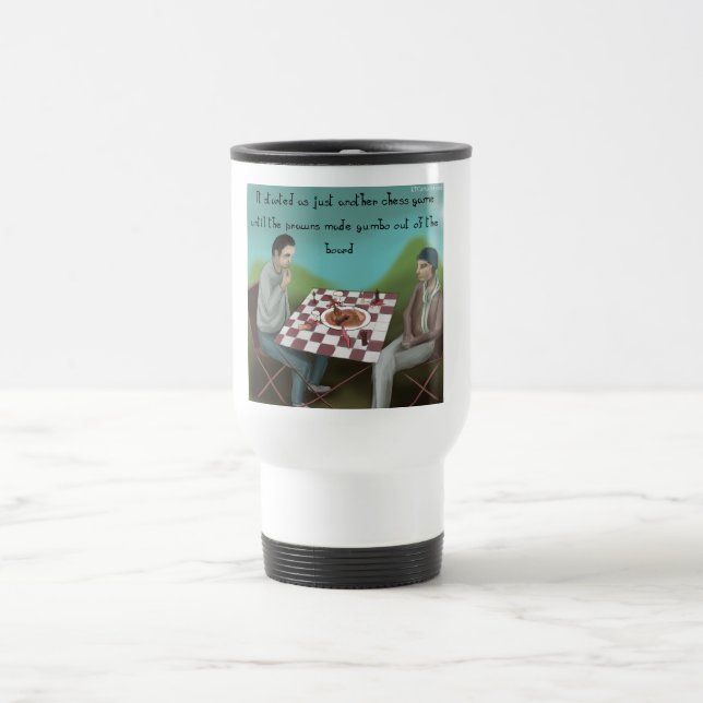 Mug De Voyage Jeu d'échecs cajun drôle de dessin animé (Centre)