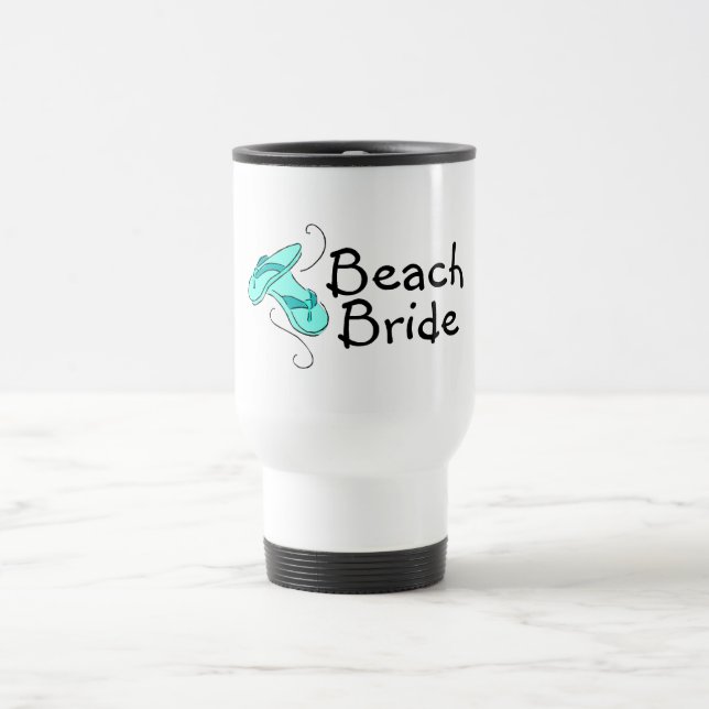 Mug De Voyage Jeune mariée de plage (bascule électronique) (Centre)