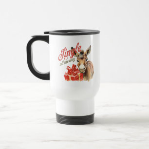 Mug De Voyage Jingle Tout le long de la ferme de Noël âne