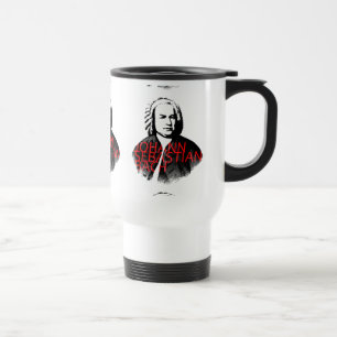 Mug De Voyage Johann Sebastian Bach portrait et lettres rouges