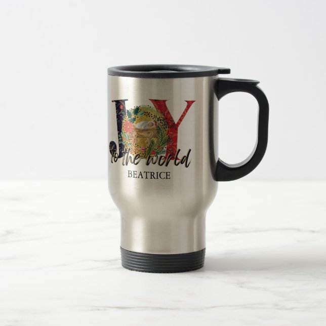 Mug De Voyage Joie Au Monde Nativité Noël Coiffure Deux Tons (Droit)
