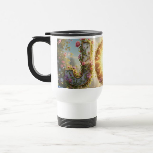 Mug De Voyage Joie aux fleurs - Jolie et jolie (Gauche)