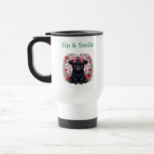 Mug De Voyage Joli bébé vache des Highlands avec un nœud floral