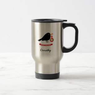 Mug De Voyage Joli Blackbird Avec Balle De Noël Nom Personnalisé