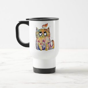 Mug De Voyage Joli Chat Fantaisiste et Irrité