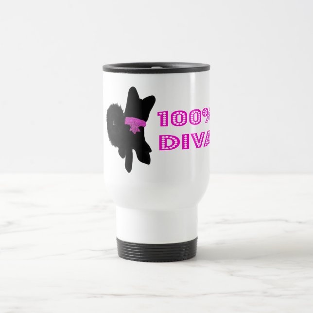 Mug De Voyage Joli chien est une diva (Centre)