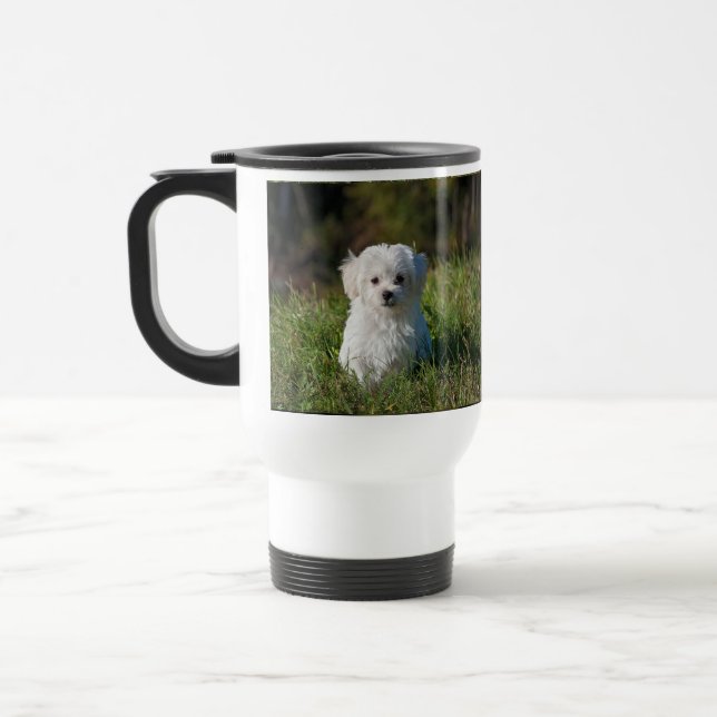 Mug De Voyage Joli chiot blanc (Gauche)