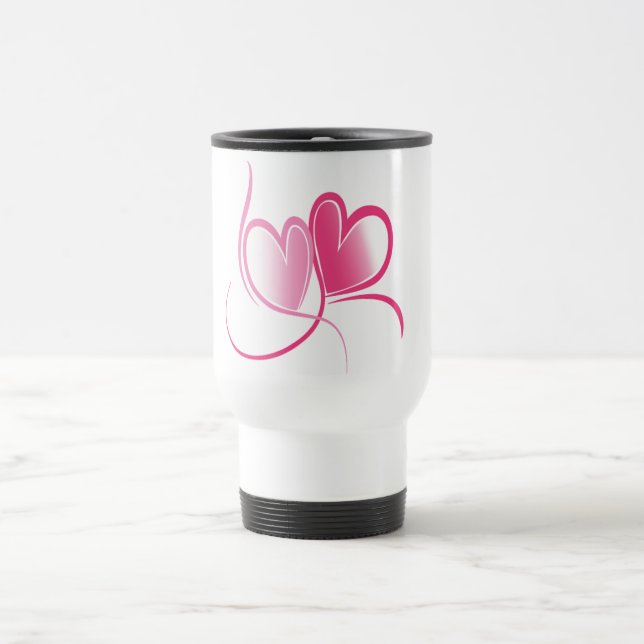 Mug De Voyage Joli Coeur rose (Centre)