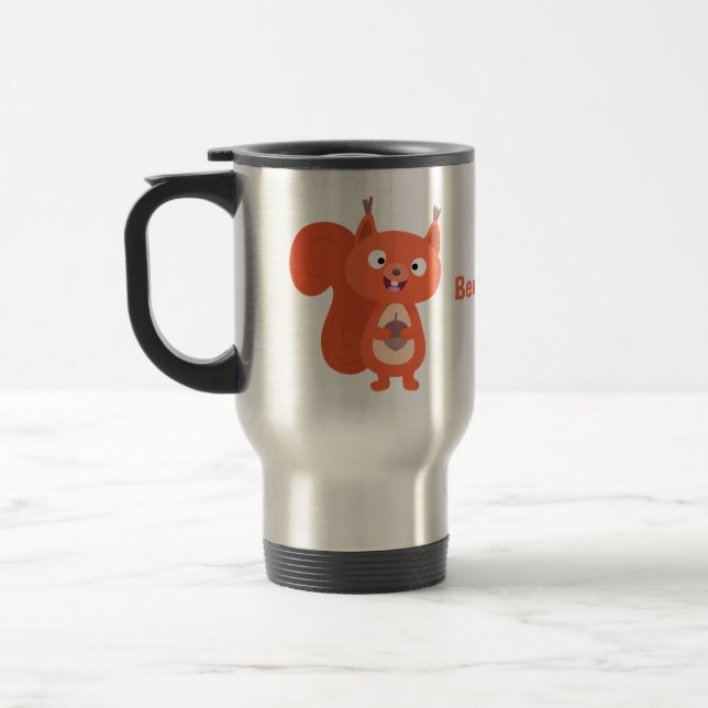 Mug De Voyage Joli dessin animé d'écureuil roux (Gauche)