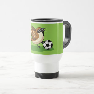 Mug De Voyage Joli Dessin De Caricature Sparrow Jouer Au Footbal