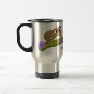 Mug De Voyage Joli lenteur loris sur dessin de branche