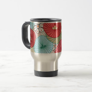 Mug De Voyage Joli Motif Floral Abstrait Coloré Animé